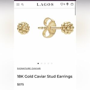 Lagos 18k gold caviar 4mm ball stud earrings